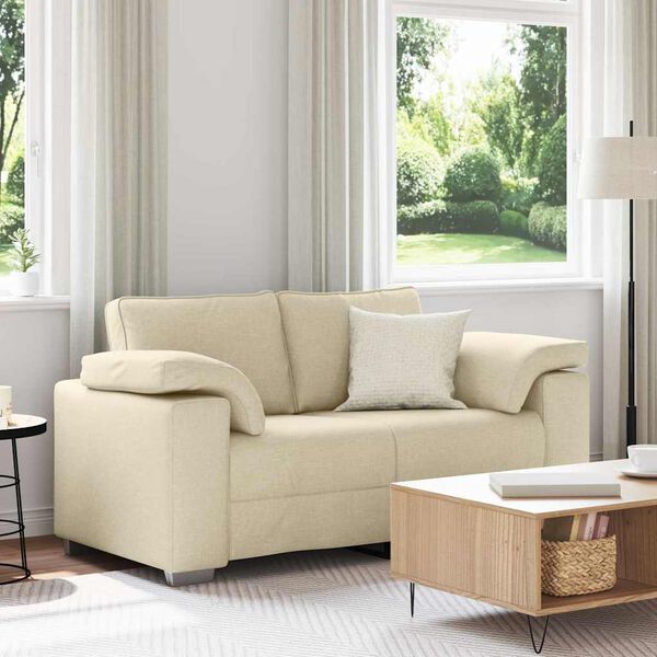 vidaXL Sofa 120cm Creme Stoff