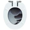 vidaXL Toilettensitz mit Soft-Close-Deckel MDF Stein-Design