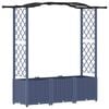 vidaXL Hochbeet mit Rankgitter und Dach Grau 164 x 40 x 142 cm PP