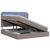 vidaXL LED-Speicherbett mit Matratze Taupe 160 x 200 cm Stoff