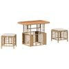 vidaXL Garten Essgruppe mit Kissen 3 pcs Natur und Wei&szlig;