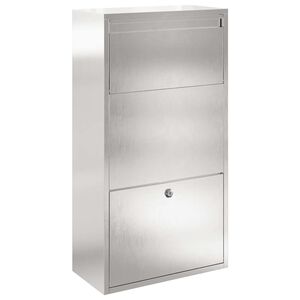 vidaXL Paketdrop-Box mit Speicher Silber 44 x 22 x 82 cm Edelstahl