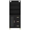 vidaXL Highboard Schwarz Eichen-Optik 69,5 x 32,5 x 180 cm