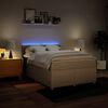 vidaXL Boxspringbett mit Matratze Creme 140x200 cm Stoff