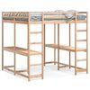 vidaXL Hochbett mit Schreibtisch & Leiter 180x200 cm Massivholz Kiefer