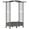 vidaXL Hochbeet mit Rankgitter und Dach Hellgrau 124 x 40 x 129 cm PP