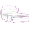 vidaXL Bett mit Matratze "Hvar" Dunkelgrau 140x190 cm Stoff