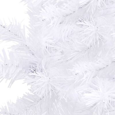 vidaXL Künstlicher Eck-Weihnachtsbaum LEDs & Kugeln Weiß 180 cm PVC