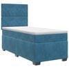 vidaXL Boxspringbett mit Matratze mit Kopfteil Blau 90 x 200 cm Samt
