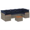 vidaXL 8-teiliges Gartensofa-Set mit Kissen, grau, Polyrattan