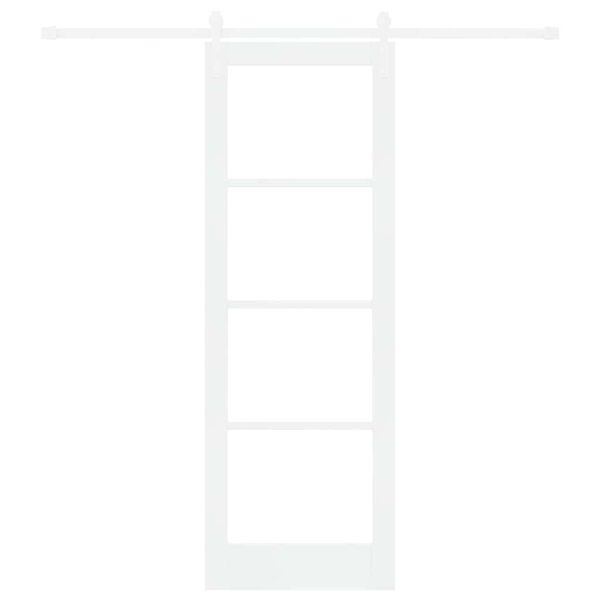 vidaXL Schiebet&uuml;r ORKDAL Wei&szlig; 73,5 x 211 cm Massivholz Kiefer und Glas