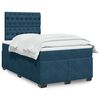 vidaXL Boxspringbett mit Matratze Blau 120x190 cm Samt