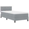 vidaXL Boxspringbett mit Matratze mit LED Hellgrau 90 x 200 cm Stoff