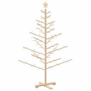 vidaXL Holz Weihnachtsbaum mit Ständer Natur 150 cm Massivholz Kiefer