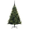 vidaXL K&uuml;nstlicher geflammter Weihnachtsbaum 150 LEDs Gr&uuml;n 120 cm