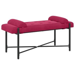 vidaXL Knopfgepolsterte Bank mit Kissen Weinrot 110 x 40 x 46 cm Samt