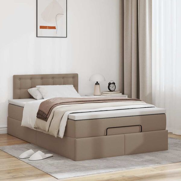 vidaXL Ottoman-Bett mit Matratzen & LEDs 120x200cm Kunstleder