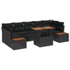 vidaXL Gartensofa-set 8 Stk. Schwarz und Braun