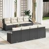 vidaXL Gartensofa-set mit Speicher 9 pcs Schwarz und Creme Poly-Rattan