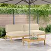 vidaXL Sofa Set mit Kissen Beige 240 x 92 x 69 cm Massivholz Akazie