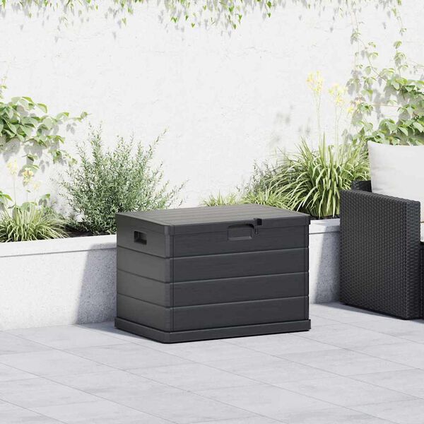 vidaXL Gartenlagerbox Anthrazit 77,5 x 54,5 x 53 cm Kunststoff