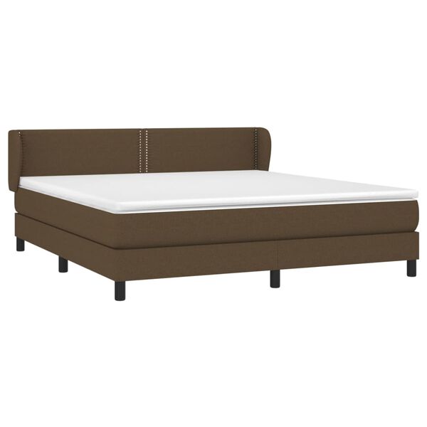 vidaXL Boxspringbett mit Matratze Dunkelbraun 180x200 cm Stoff