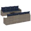 vidaXL Sofa Set mit Kissen 9 pcs Grau und Marineblau Poly-Rattan