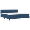 vidaXL Boxspringbett mit Matratze mit Matratze Blau 200 x 200 cm Stoff