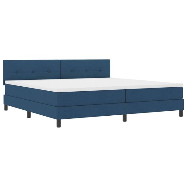 vidaXL Boxspringbett mit Matratze mit Matratze Blau 200 x 200 cm Stoff