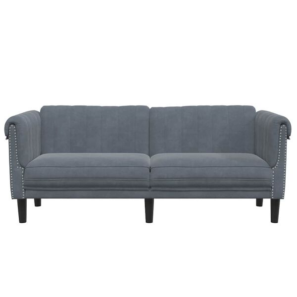 vidaXL Sofa 2-Sitzer Dunkelgrau Samt