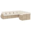 vidaXL 9-tlg. Garten-Sofagarnitur mit Kissen Beige Poly Rattan