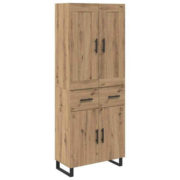 vidaXL Highboard Artisan-Eiche 69,5 x 34 x 180 cm Holzwerkstoff