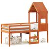 vidaXL Hochbett mit Dach Wachsbraun 90x190 cm Massivholz Kiefer