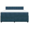 vidaXL Boxspringbett mit Matratze Blau 180x200 cm Samt