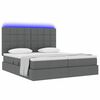 vidaXL Bett mit LED-Lichtleisten Dunkelgrau 180 x 200 cm Stoff