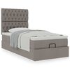 vidaXL Ottoman-Bett mit Matratze Taupe 90x190 cm Stoff