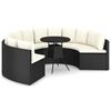 vidaXL 7-tlg. Garten-Sofagarnitur mit Auflagen Poly Rattan Schwarz