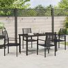 vidaXL Garten Essgruppe 5 pcs Schwarz Pulverbeschichteter Stahl
