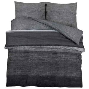 vidaXL Bettw&auml;sche-Set Dunkelgrau und Schwarz 260x240 cm Baumwolle