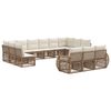 vidaXL Gartensofa-set 13 Stk. Beige und Cremewei&szlig; Poly-Rattan