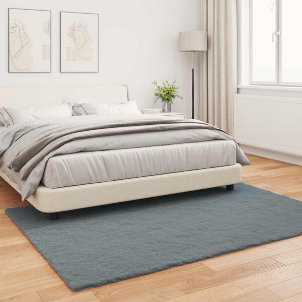 vidaXL Kunstfell Hasen Teppich Olite Anthrazit 120 x 170 cm Polyester