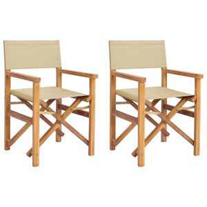 vidaXL Esszimmerstuhl Braun und Beige 56 x 54 x 87 cm Massivholz Teak
