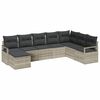 vidaXL Sofa Set mit Kissen 7 pcs Hellgrau Poly Rattan