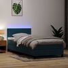 vidaXL Boxspringbett mit Matratze & LED Dunkelblau 80x210 cm Samt