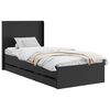vidaXL Bettgestell mit Stauraum und Kopfteil Schwarz 90 x 190 cm