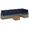 vidaXL Gartensofa-set 7 Stk. Grau Poly-Rattan