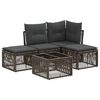 vidaXL Gartensofa-set 5 stk. 4-Sitzer Grau Poly-Rattan