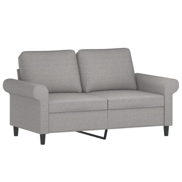 vidaXL 2-Sitzer-Sofa mit Kissen Hellgrau 120 cm Stoff