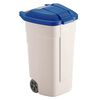 Rubbermaid Abfallbeh&auml;lter mit Deckel 100 L Blau und Beige