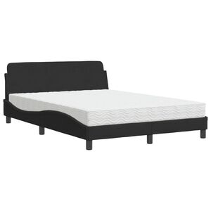 vidaXL Bett mit Matratze "Dover" Schwarz 120x200 cm Samt